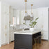 Milk Glass Globe Gold Pendant Light for Kitchen Rod-Hung